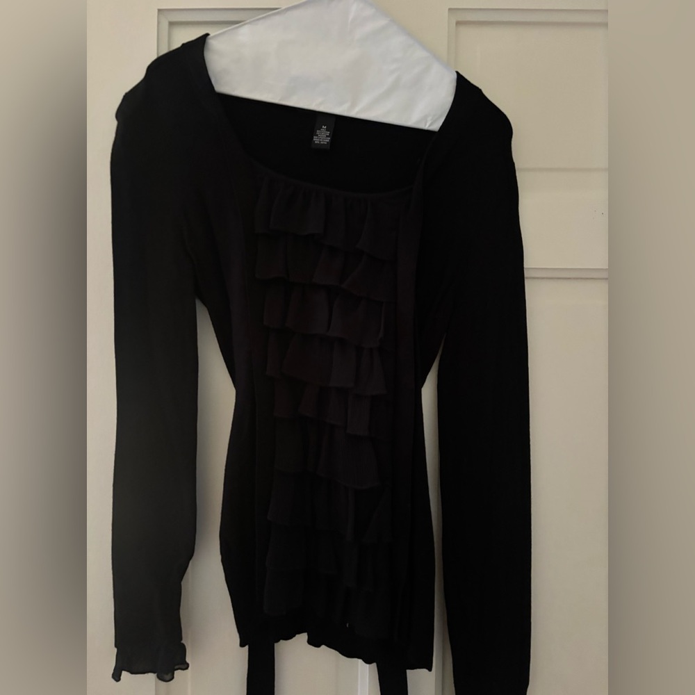 INC International Concepts Black Knit Top